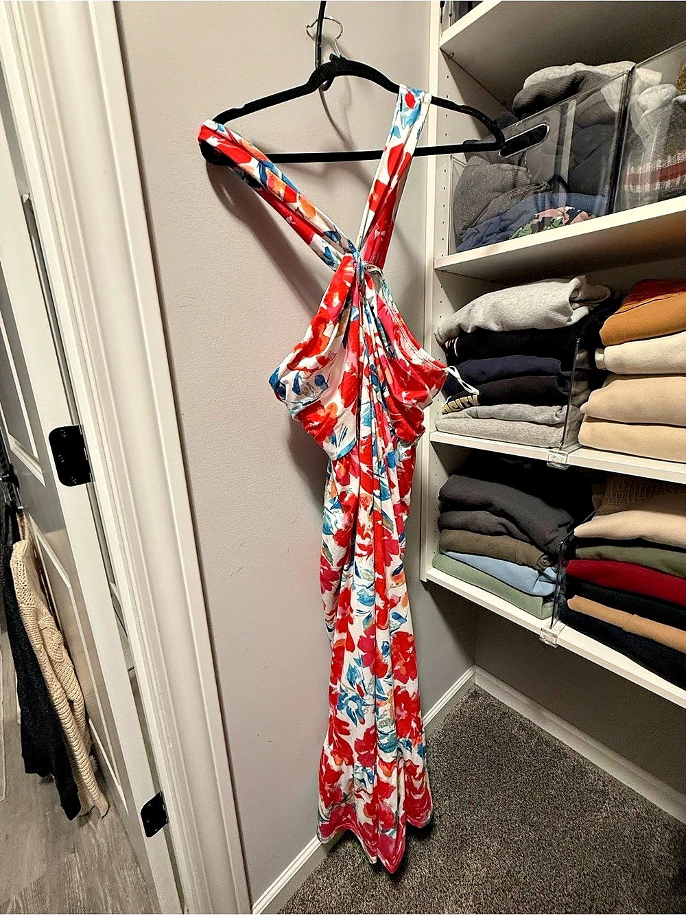 GRACE KARIN Criss Cross Halterneck Sleeveless Summer Floral Print Flowy A Line